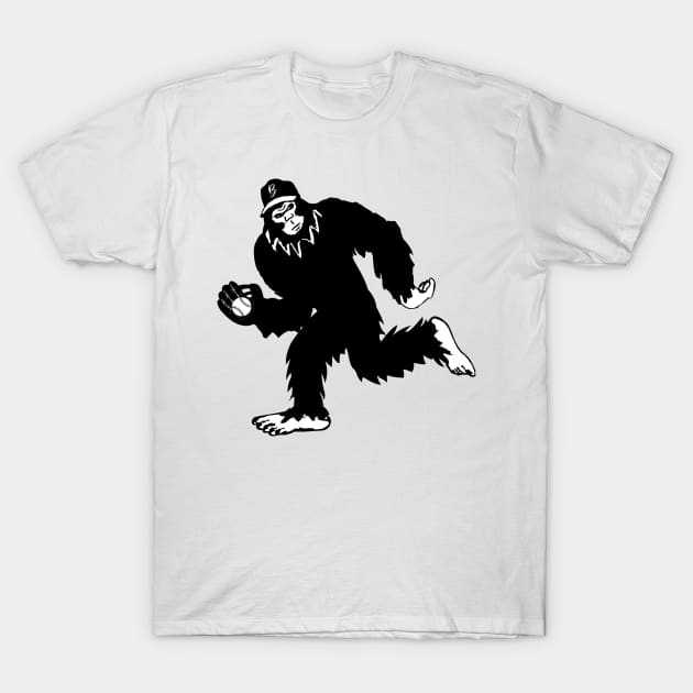 Funny Bigfoot Baseball T-Shirt by Tesszero